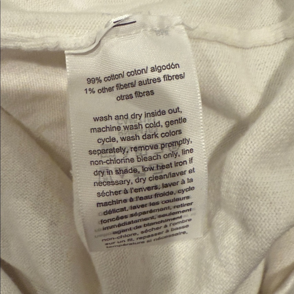 Tommy Hilfiger White and Gray Polka Dot V-Neck Top - Picture 7 of 8